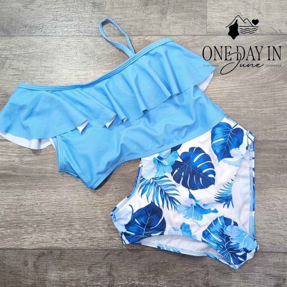 Aleumdr One Shoulder Cutout One Piece Swimsuit Size 10Y